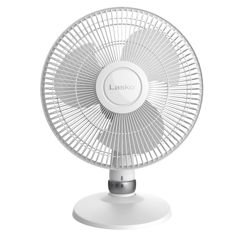 12" Oscillating Table Fan White