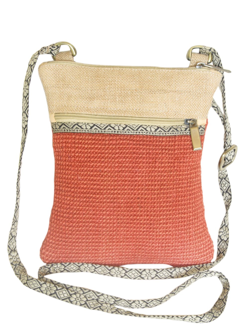 Leaf & Fiber Eco-Friendly Cross-Body Bag - Brick Red