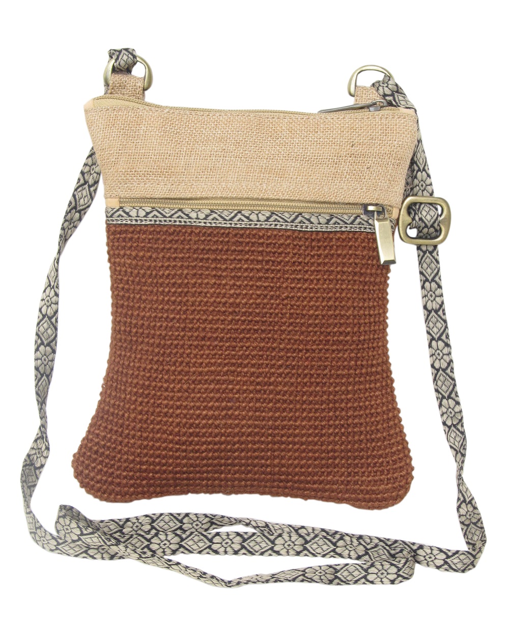 Leaf & Fiber Eco-Friendly Cross-Body Bag - Brown