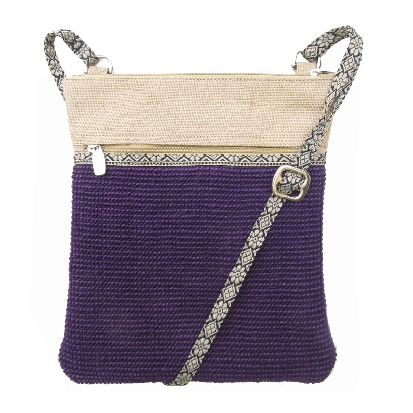 Leaf & Fiber Eco-Friendly Cross-Body Bag - Purple