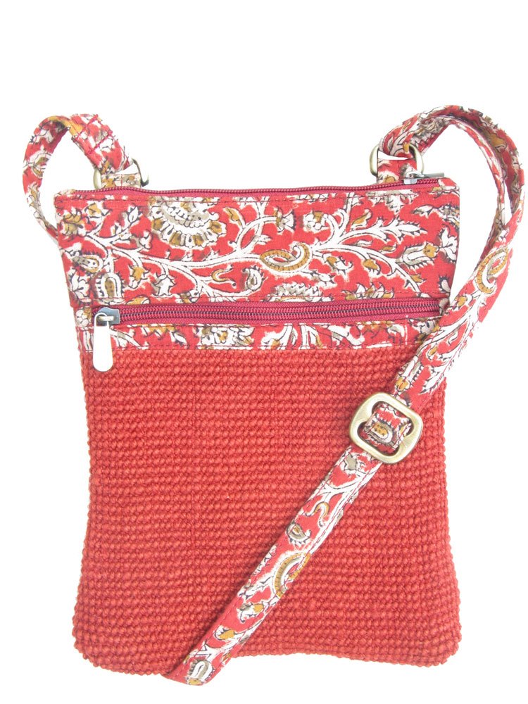 Leaf & Fiber Eco-Friendly IPAD Designer Cross-Body Bag - Brick Red