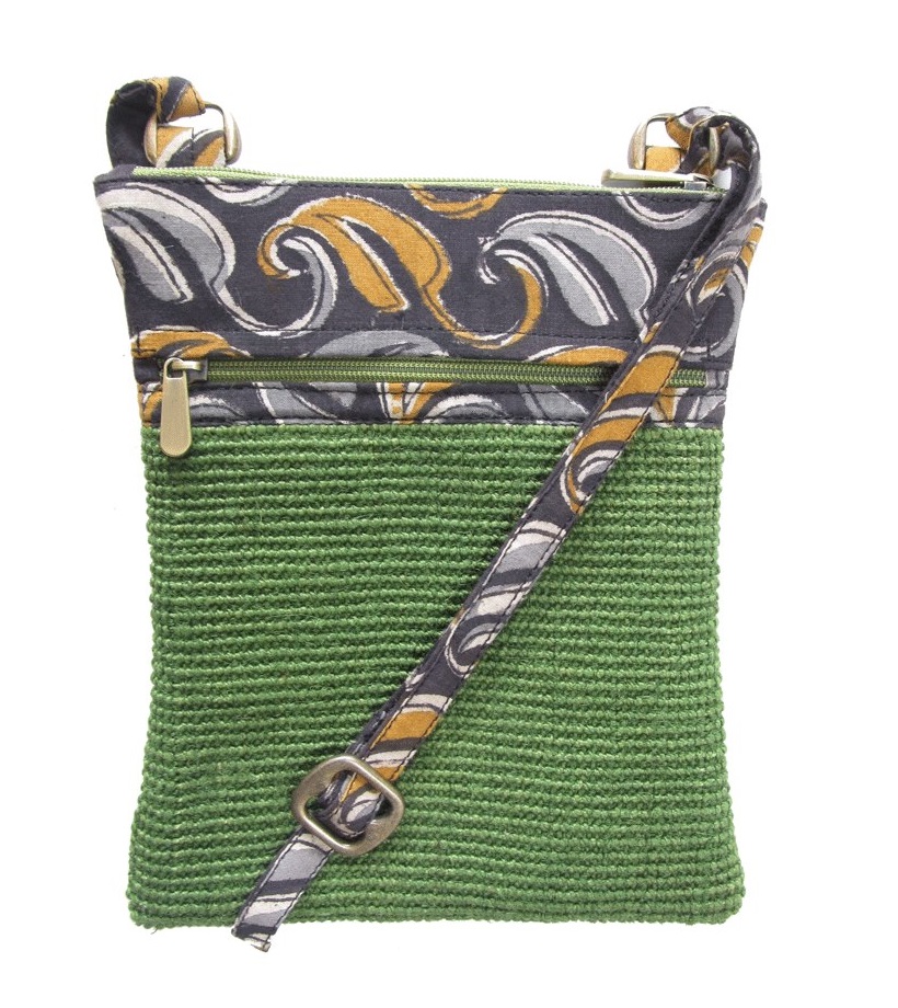 Leaf & Fiber Eco-Friendly IPAD Designer Cross-Body Bag - Olive Green