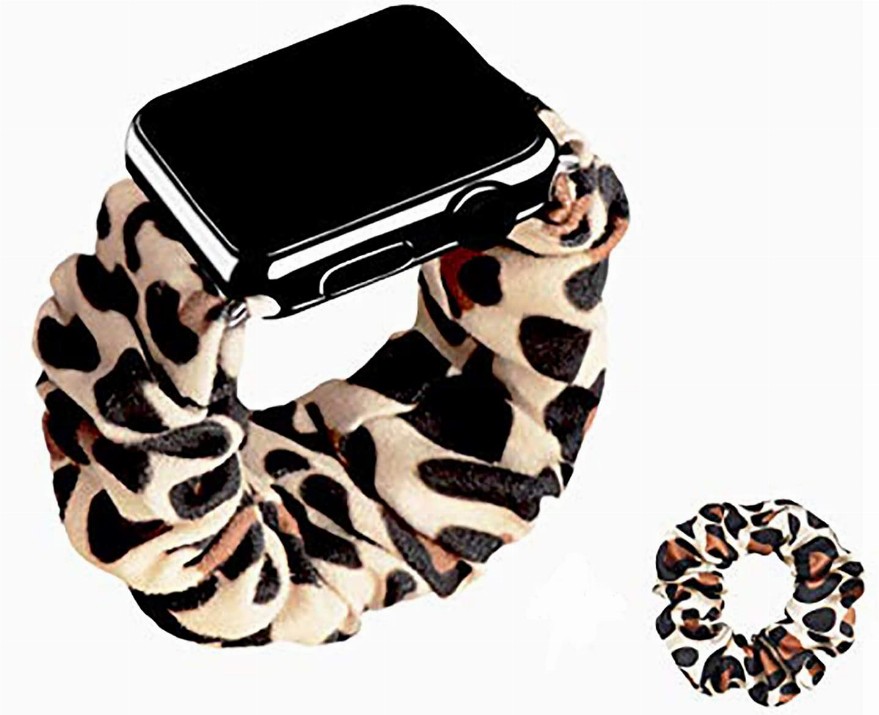 Elastic Scrunchie Apple Watch Band - 38/40 Leopard