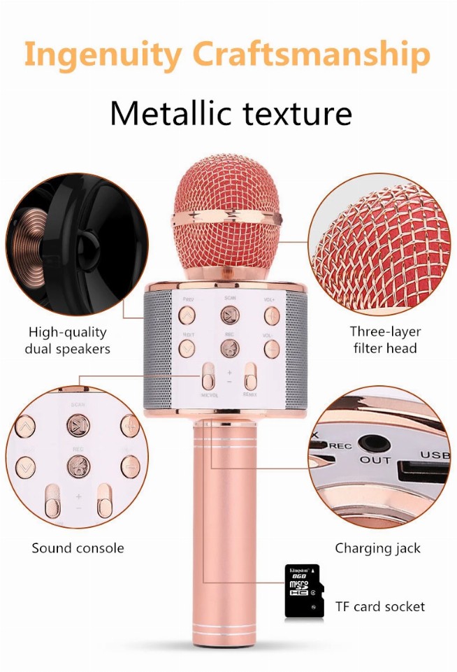 Karaoke Microphone - Rose Gold