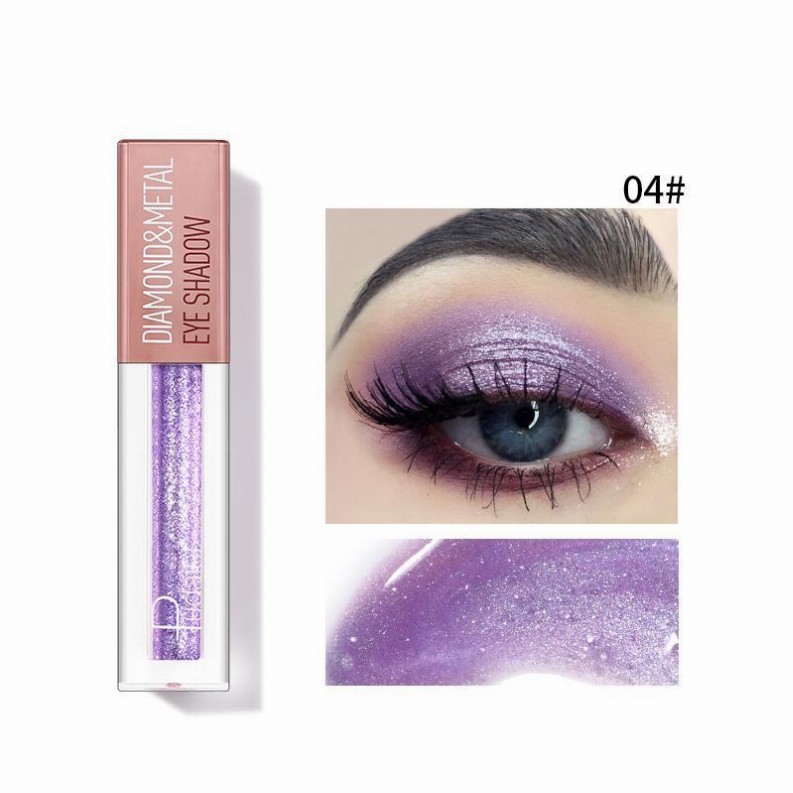 Pudaier Diamond Shimmer & Glow Liquid Eyeshadow | Matte Finished - 4 #04 Purple