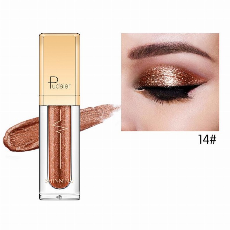 Pudaier Glitter & Glow Liquid Eyeshadow - # 14 Dark Orange