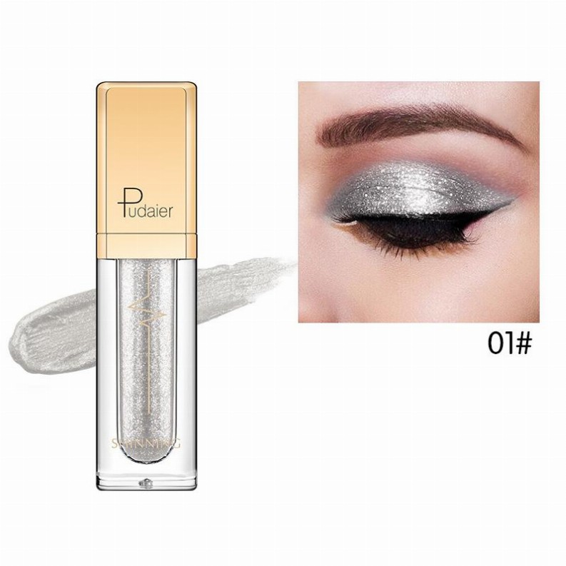 Pudaier Glitter & Glow Liquid Eyeshadow - # 01 Matte Silver