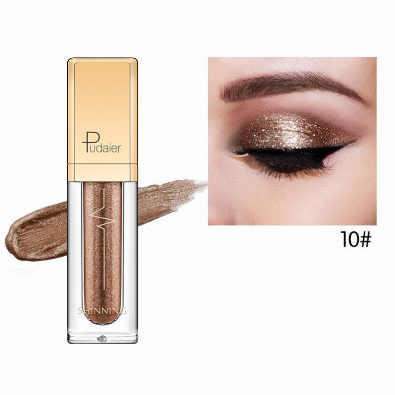 Pudaier Glitter & Glow Liquid Eyeshadow - # 10 Dark Brown