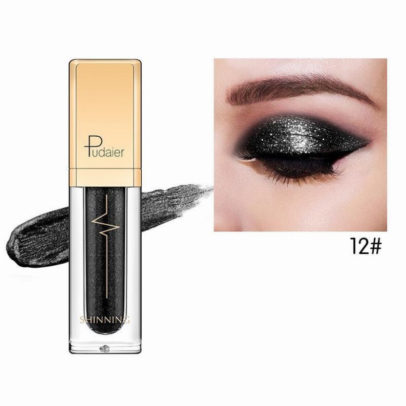 Pudaier Glitter & Glow Liquid Eyeshadow - # 12 Black