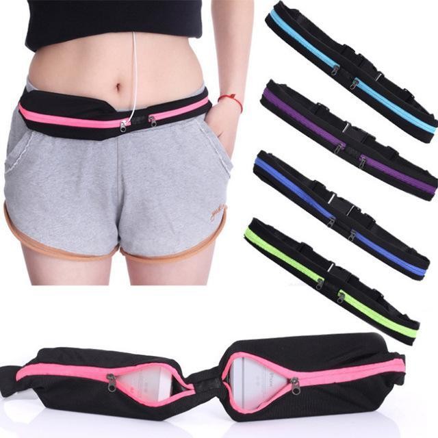 Stride Dual Pocket Running Belt for Jogging, Cycling & Travel with Water Resistant Storage Pockets