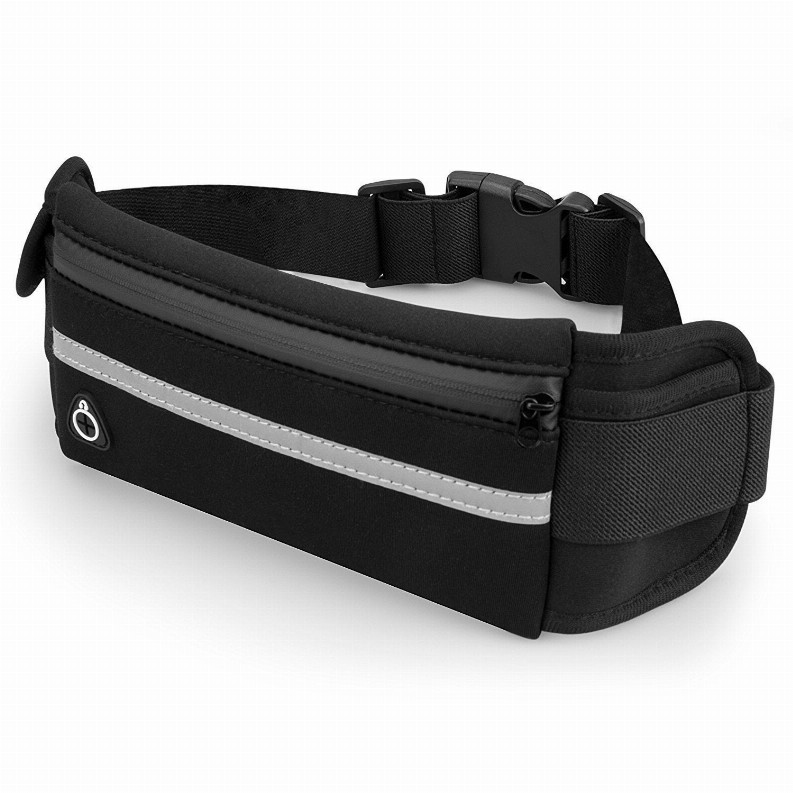 Velocity Water-Resistant Sports Running Belt and Fanny Pack for Outdoor Sports - Black