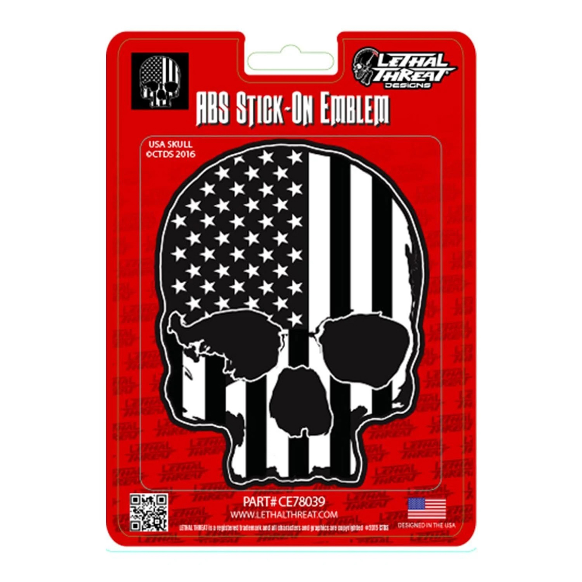 ABS Stick On Emblem US Skull Flag