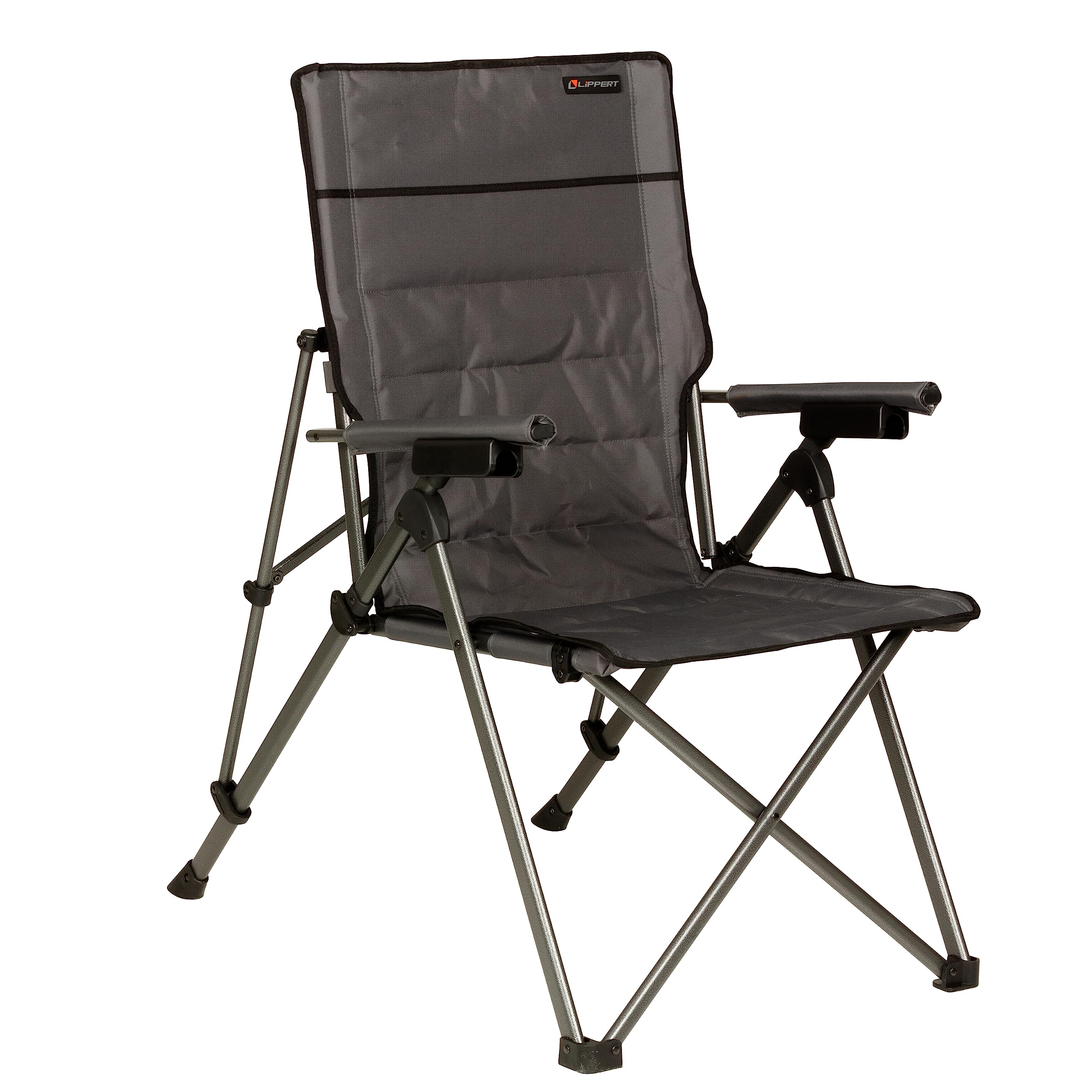 HARD ARM PADDED 3POSITION QUAD CHAIR  DARK GREY