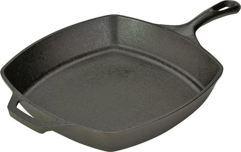  Lodge L8SQ3 Cast Iron Square Skillet, 10.5 inch, Black: Home &  Kitchen