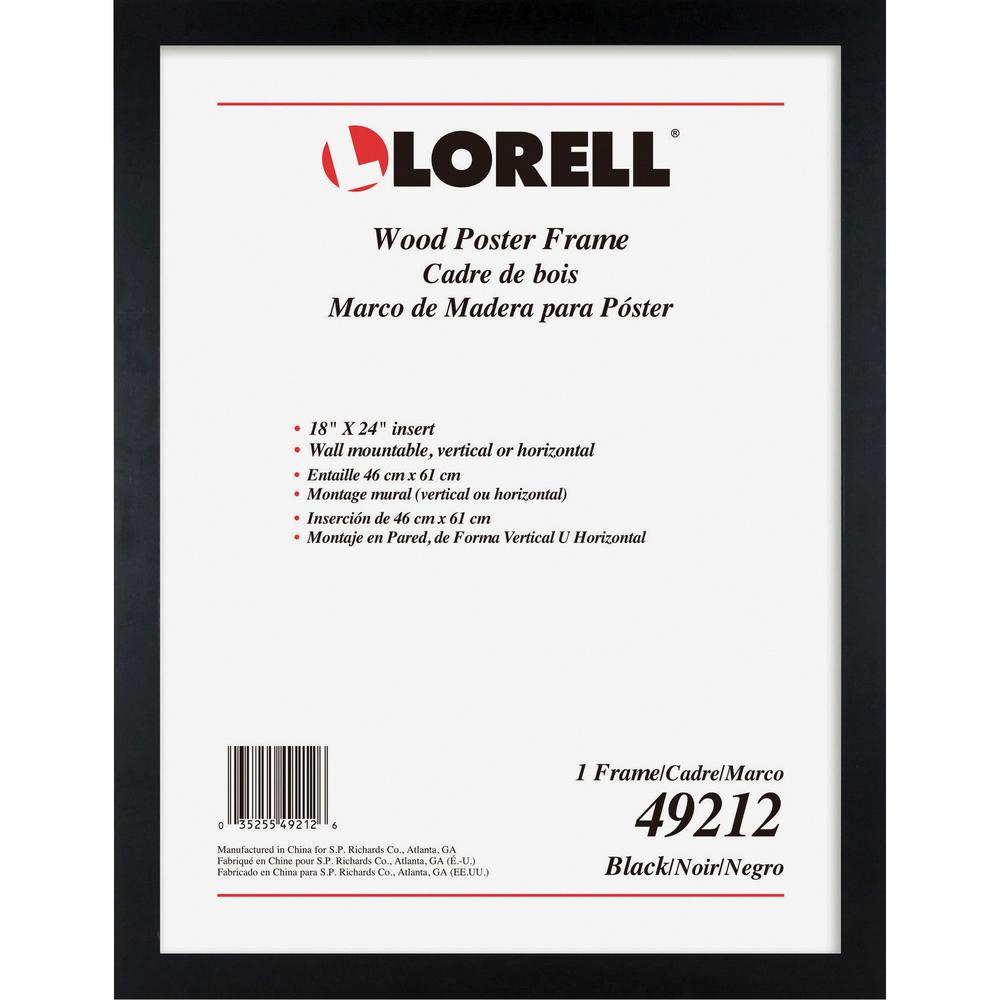 Lorell Wide Frame - 24" x 36" Frame Size - Rectangle - Horizontal, Vertical - 1 Each - Black