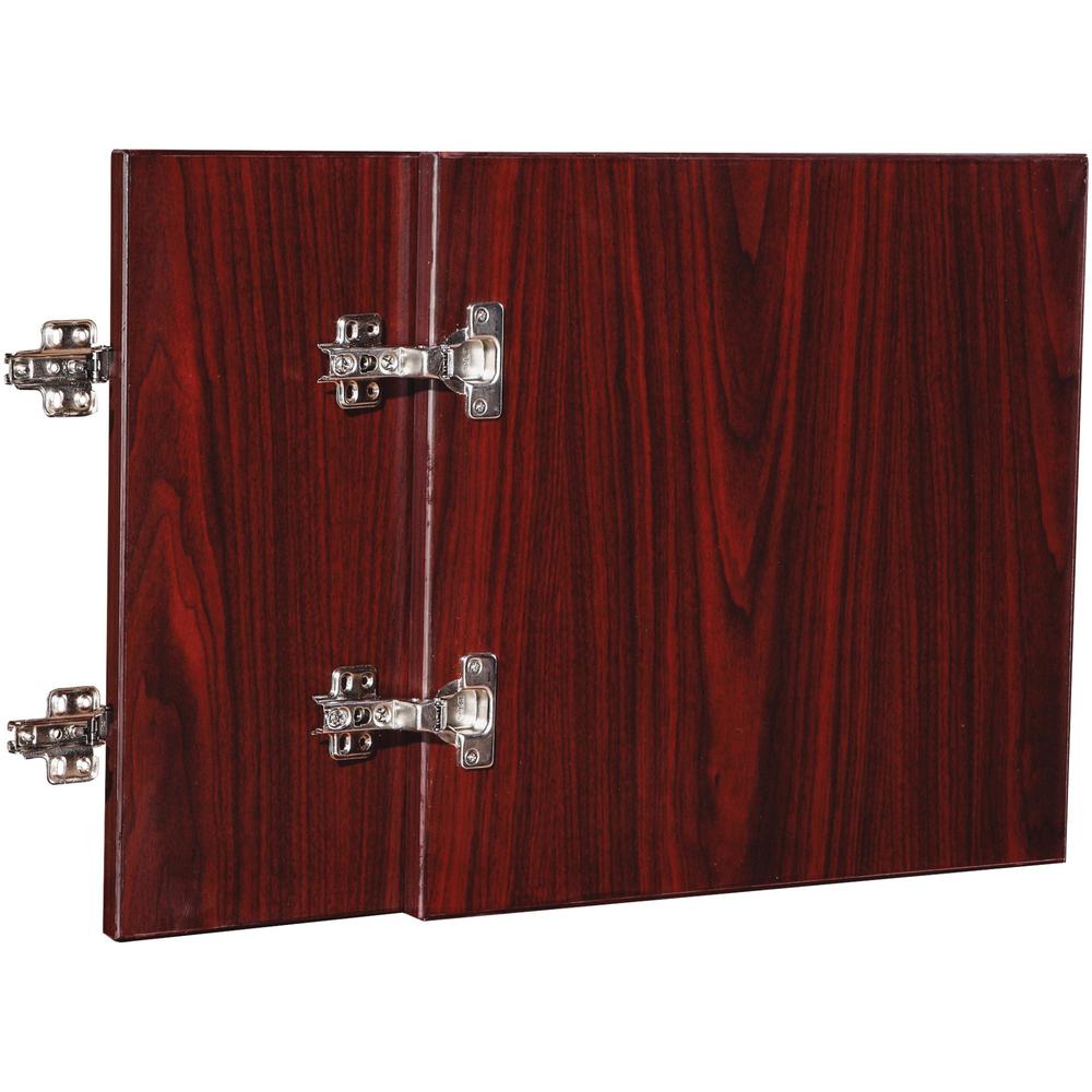 Lorell Essentials Mahogany Wall Hutch Door Kit - 16.6" x 16" x 0.7" x 0.8" - Material: Polyvinyl Chloride (PVC) - Finish: Mahoga