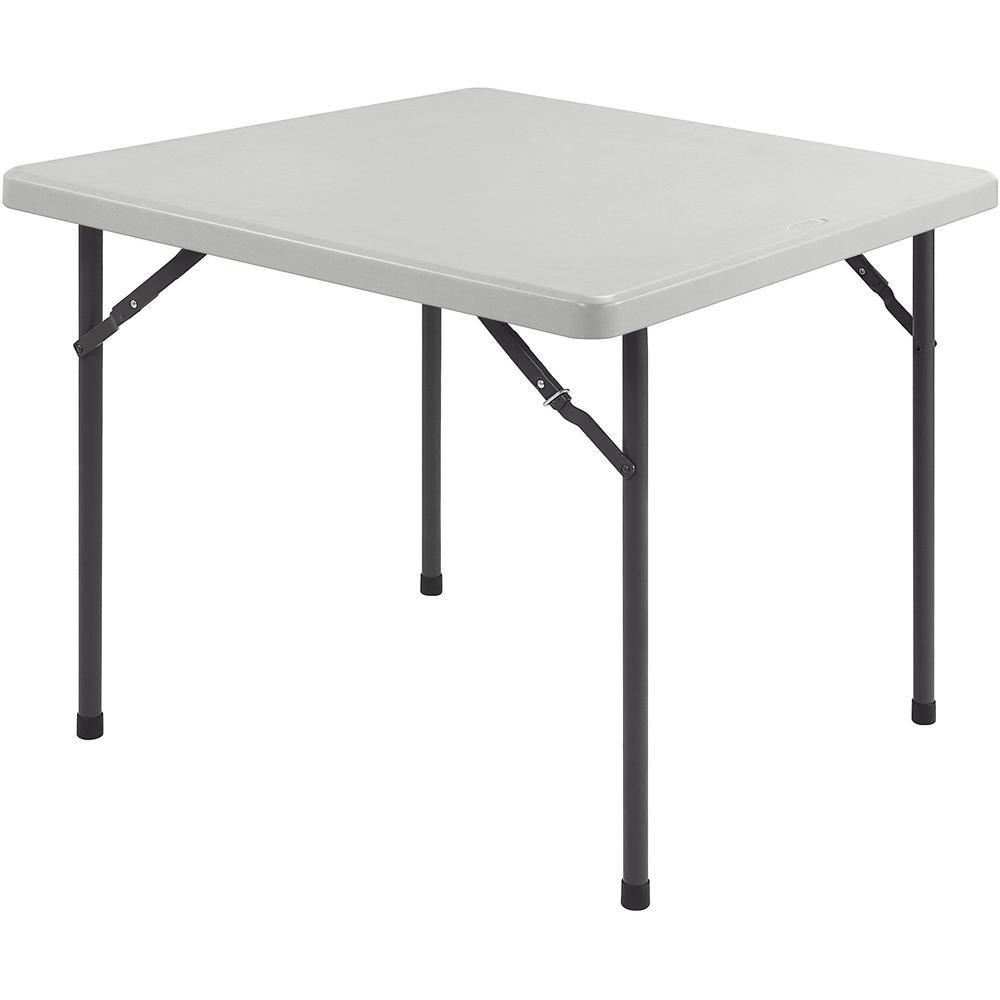 Lorell Banquet Folding Table - 29" Height x 36" Width x 36" Depth - Gray, Powder Coated