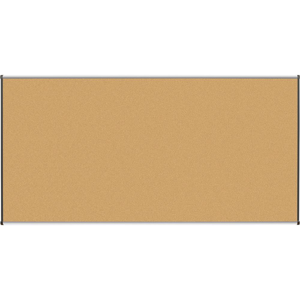 Lorell Satin-Finish Bulletin Board - 96" Height x 48" Width - Natural Cork Surface - Durable, Self-healing - Silver Anodized Alu