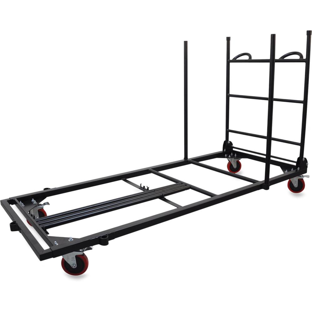 Lorell Blow Mold Rectangular Table Trolley Cart - Steel - x 30.3" Width x 75.9" Depth x 45.3" Height - Charcoal - For 20 Devices