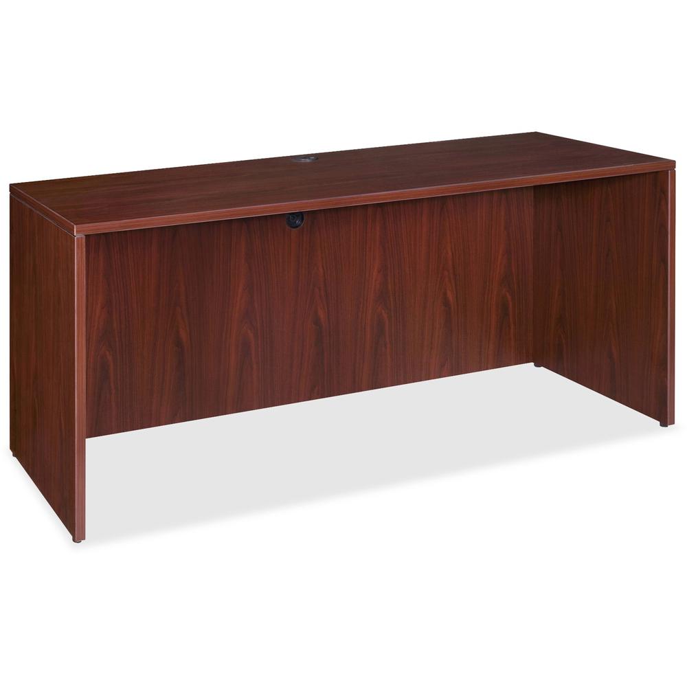 Lorell Essentials Credenza Shell - 66.1" x 23.6" x 1" x 29.5" - Finish: Laminate, Mahogany