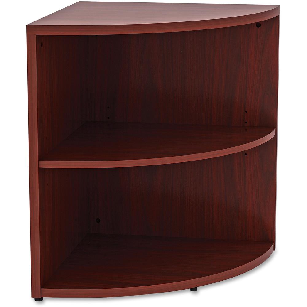 Lorell Essentials Series Mahogany Laminate Desking - 29.5" Height x 23.6" Width x 23.6" Depth - Floor - Mahogany - Laminate, Pol