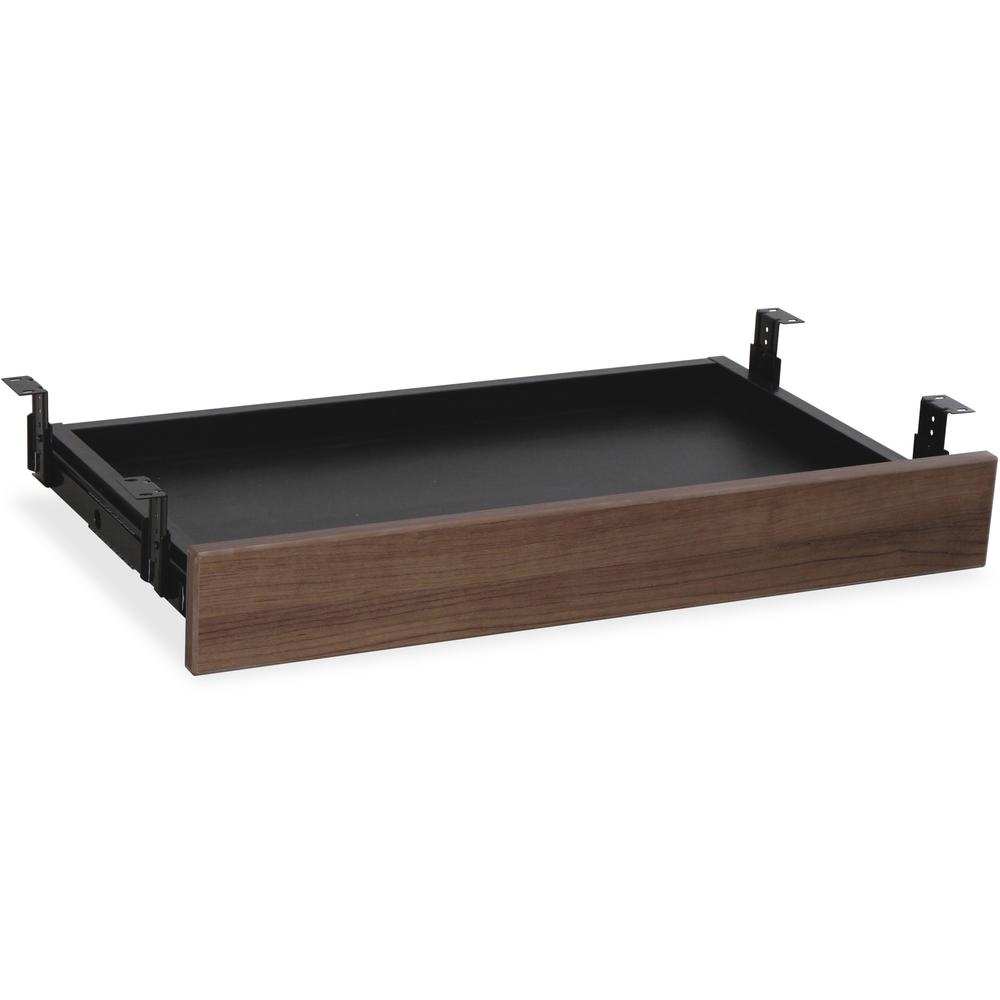 Lorell Essentials Series Walnut Universal Center Drawer - 28.4" Length x 16.7" Width x 5.1" Height - MFC, Polyvinyl Chloride (PV