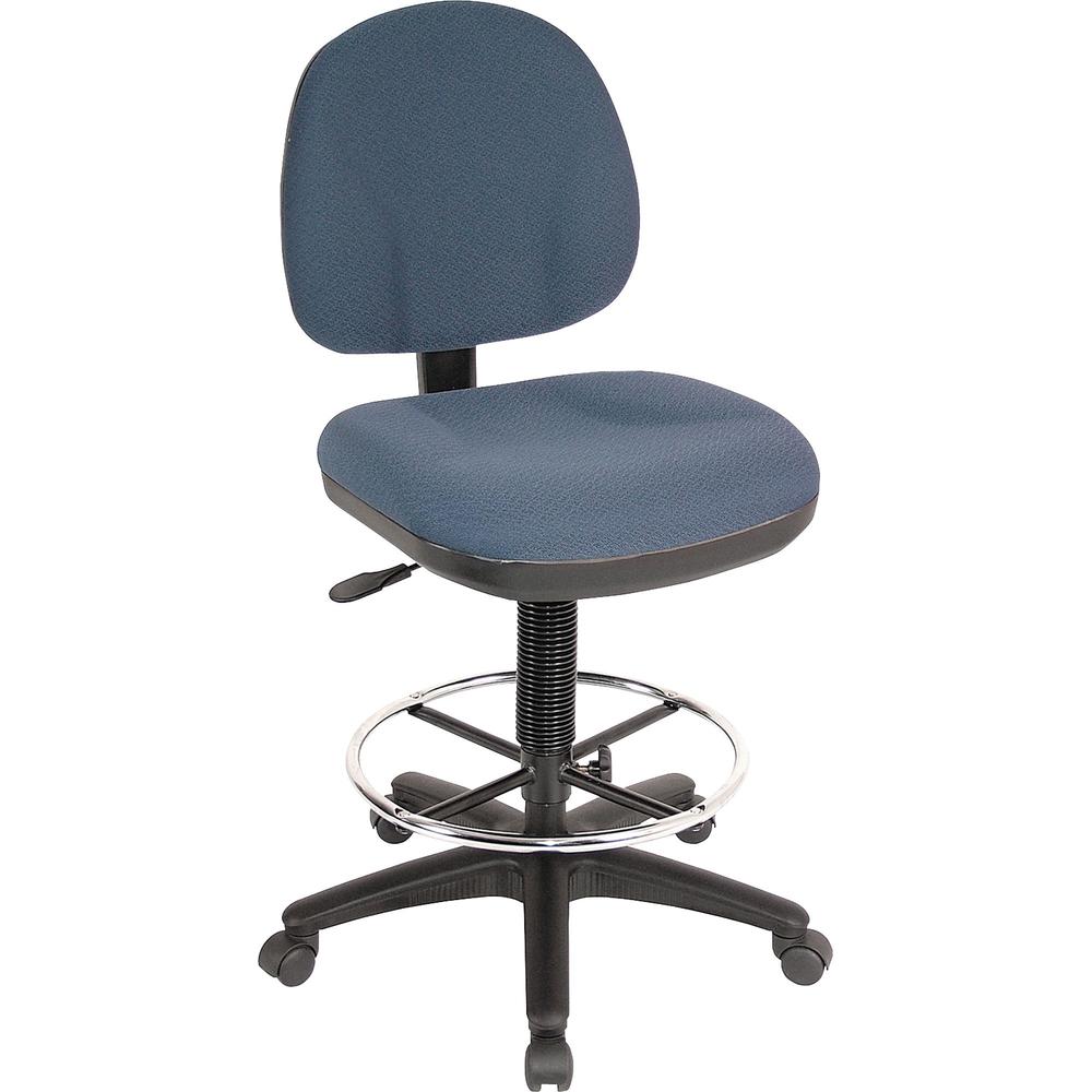 Lorell Pneumatic Adjustable Multi-task Stool - Blue Seat - Blue - 1 Each