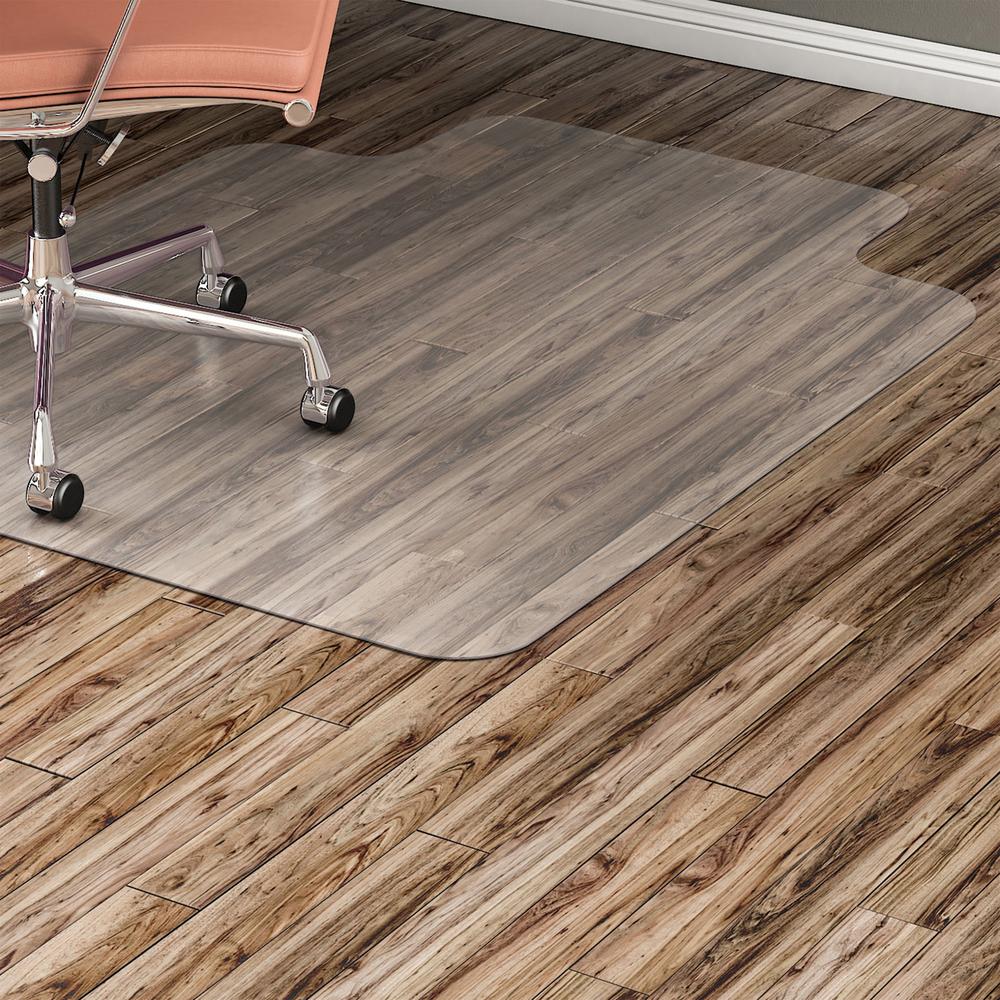 Lorell Nonstudded Hard Floor Wide Lip Chairmat - Tile Floor, Vinyl Floor, Hardwood Floor - 53" Length x 45" Width x 60 mil Thick