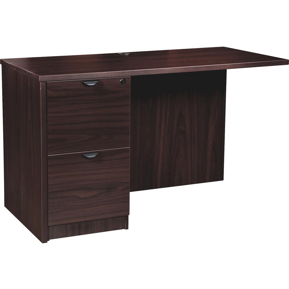 Lorell Prominence 2.0 Espresso Laminate Left Return - 2-Drawer - 48" x 24"29" , 1" Top - 2 x File Drawer(s) - Band Edge - Materi