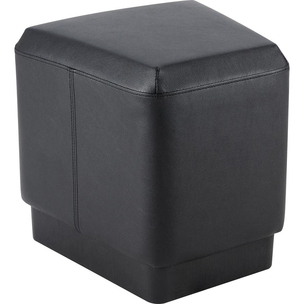 Lorell Contemporary 17" Rectangular Foot Stool - Black Polyurethane Seat - 1 Each