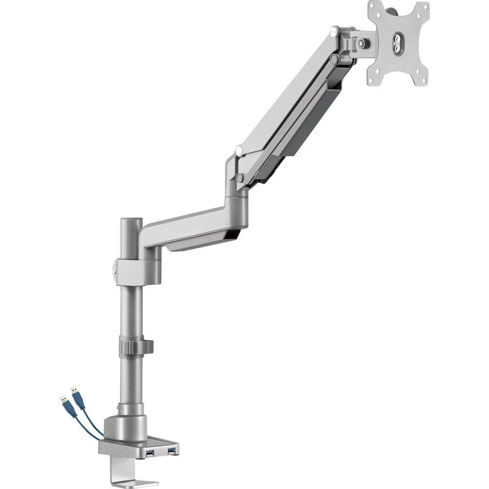 Lorell Mounting Arm for Monitor - Gray - Height Adjustable - 1 Display(s) Supported - 19.80 lb Load Capacity - 75 x 75, 100 x 10