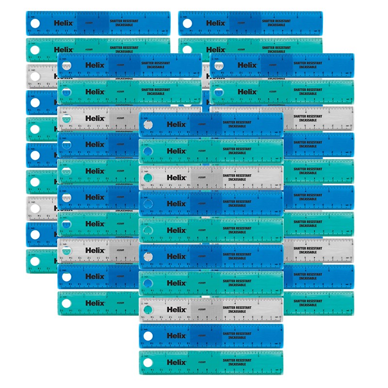 Shatter Resistant Ruler 6" / 15cm, Pack of 50