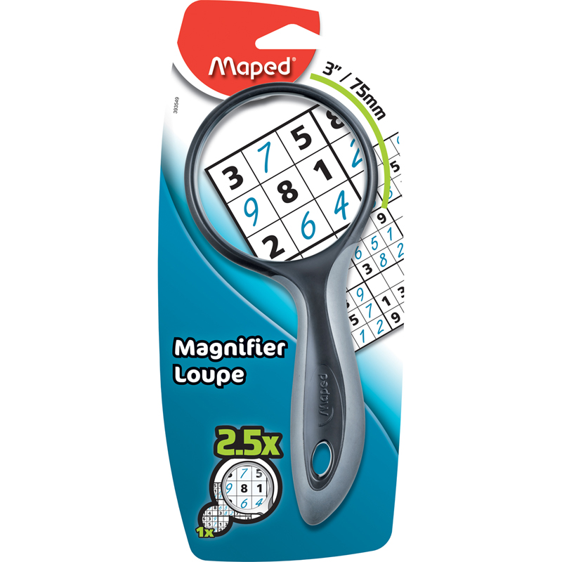 Ergologic Large 2.5X Magnifying Glass, 3", Assorted Colors