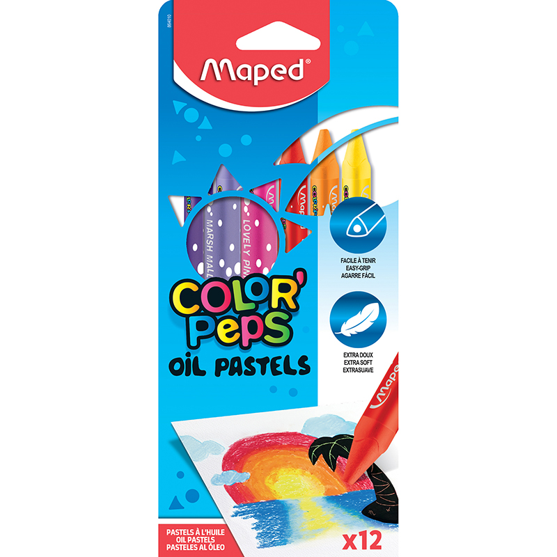 Color'Peps Triangular Oil Pastels, Pack of 12