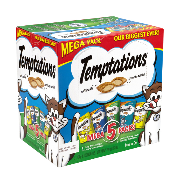 Cat Treats Mega Pack Variety, 6.3 oz Pouch, 4/Pack, Delivered in 1-4 Business Days