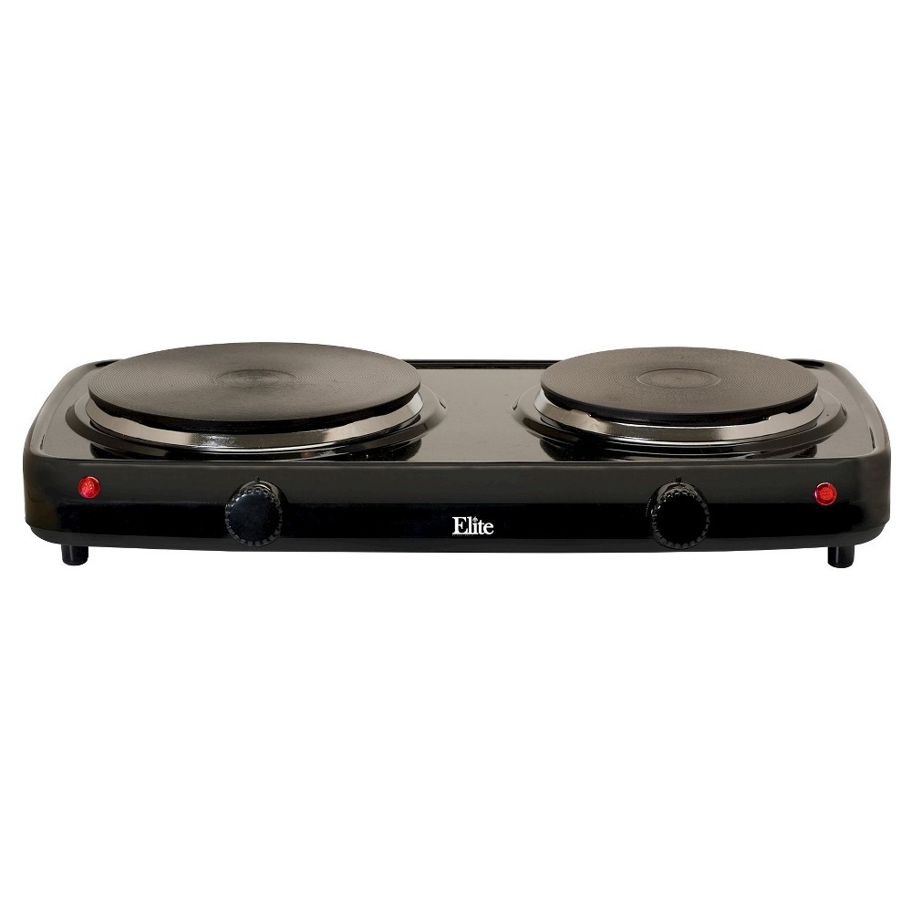 Elite Cuisine Edb-302Bf Electric Double Buffet Burner Black