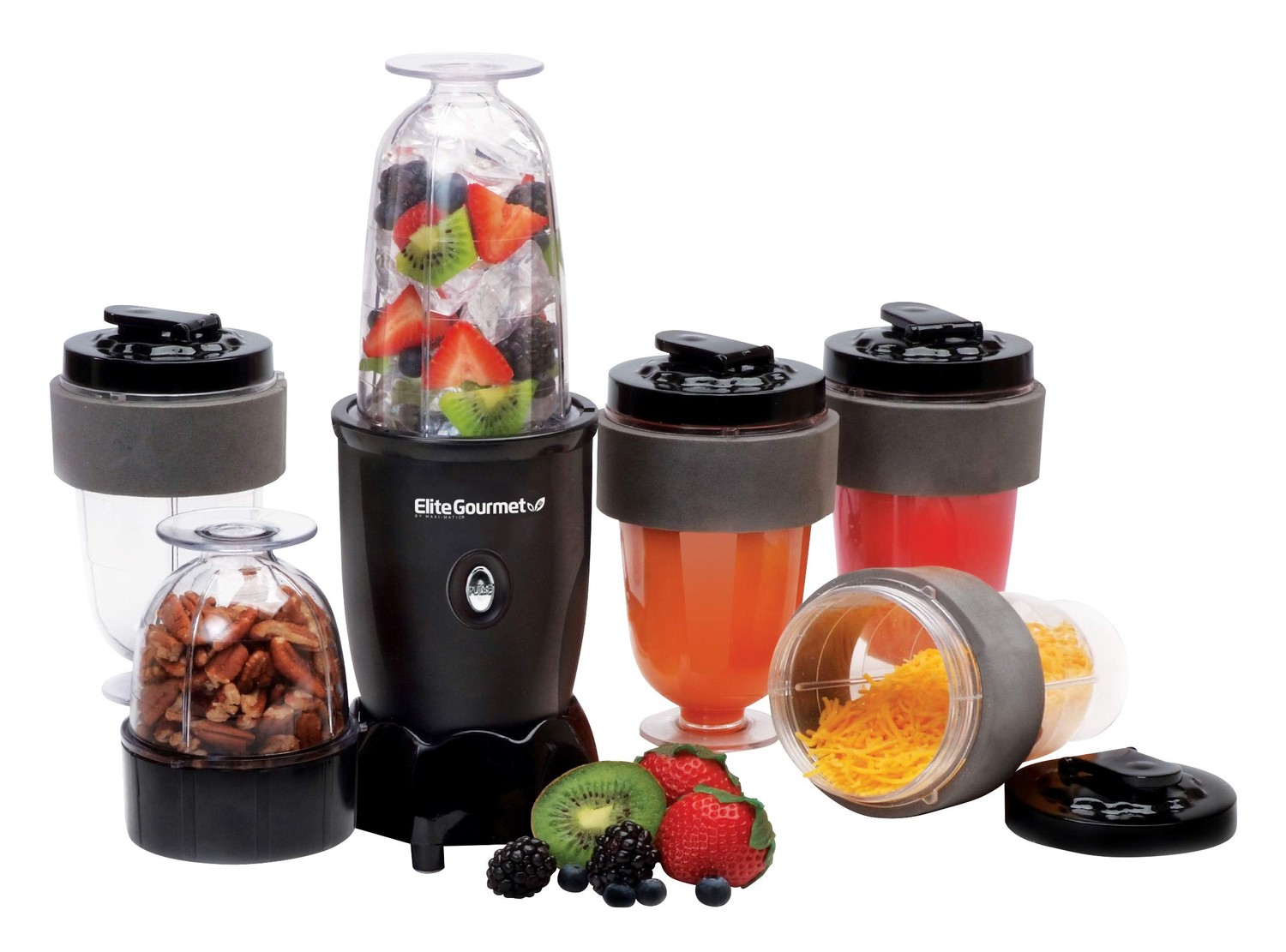 Elite EPB-1800AX 17 Piece Personal Drink Blender With 4X16 Oz