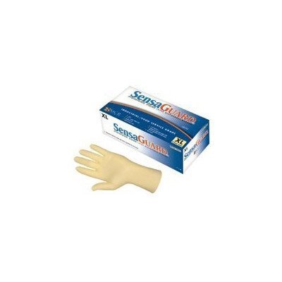 SensaGuard Chlorinated Disposable Gloves, Powder-Free, White, X-Large, 100/Box