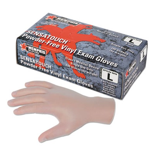 Sensatouch Clear Vinyl Disposable Medical Grade Gloves, Medium, 100/BX, 10 BX/CT
