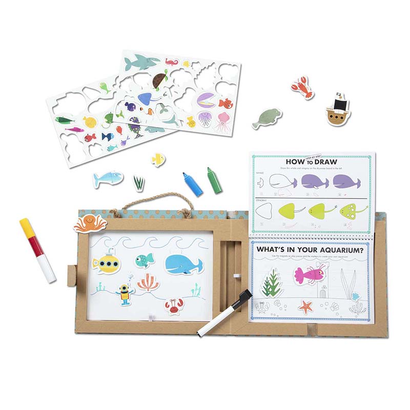 Natural Play: Play, Draw, Create Reusable Drawing & Magnet Kit - Ocean