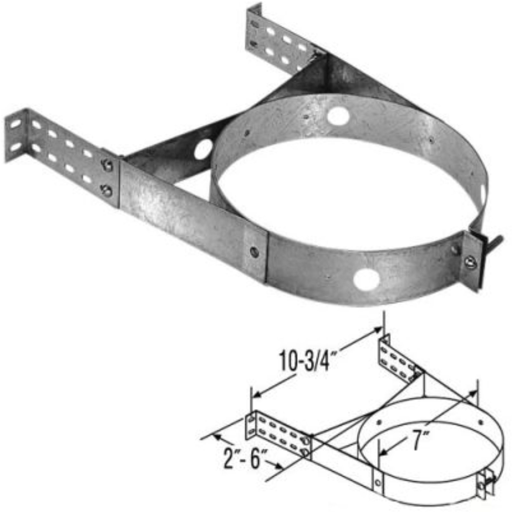 5" & 7" Duravent DuraTech Adjustable Galvalume Wall Strap - 5DT-AWS