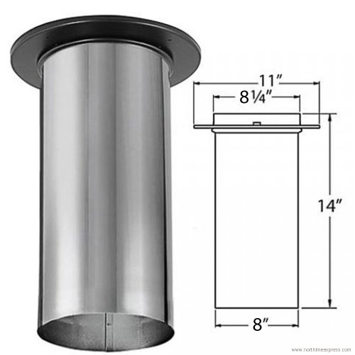 8" DuraBlack Stainless Steel Slip Connector with Trim - 8DBK-SCSS