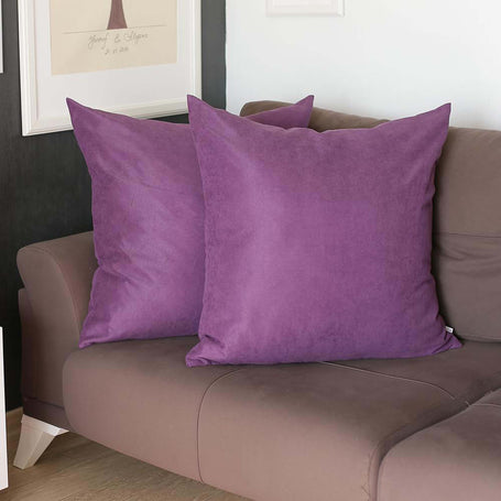 Farmhouse Square and Lumbar Solid Color Throw Pillow Covers Set of 2 22"x22" Purple