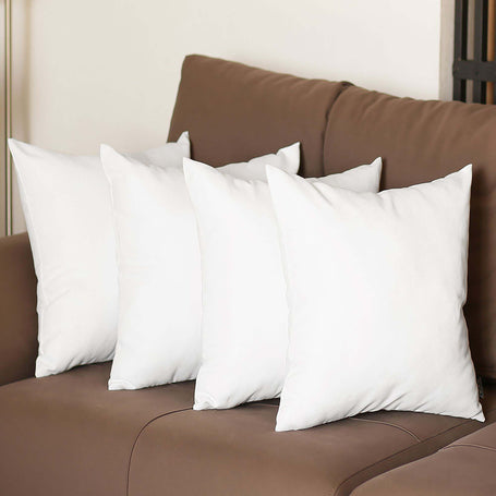 Farmhouse Square and Lumbar Solid Color Throw Pillow Covers Set of 4 18"x18" White