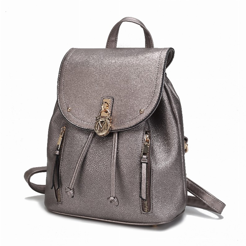 Xandria Vegan Leather Women's Backpack Pewter