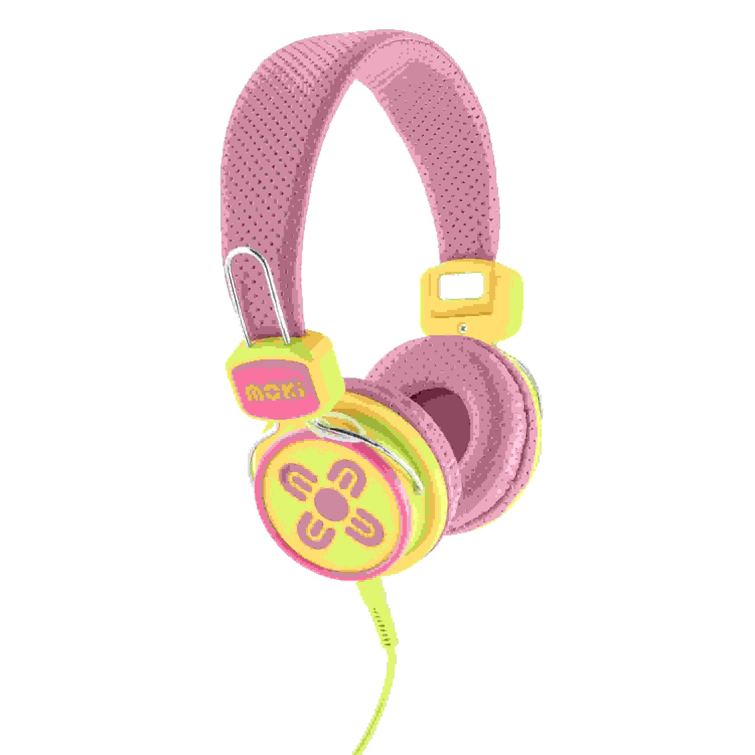 Moki ACC HPKSPY Pink/Yellow Kids Safe Headphones