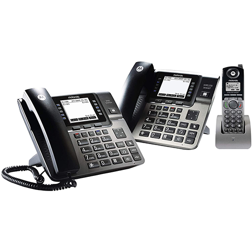 Unison 1-4 Line Wireless Phone System Bundle, with 1 Deskphone, 1 Cordless Handset