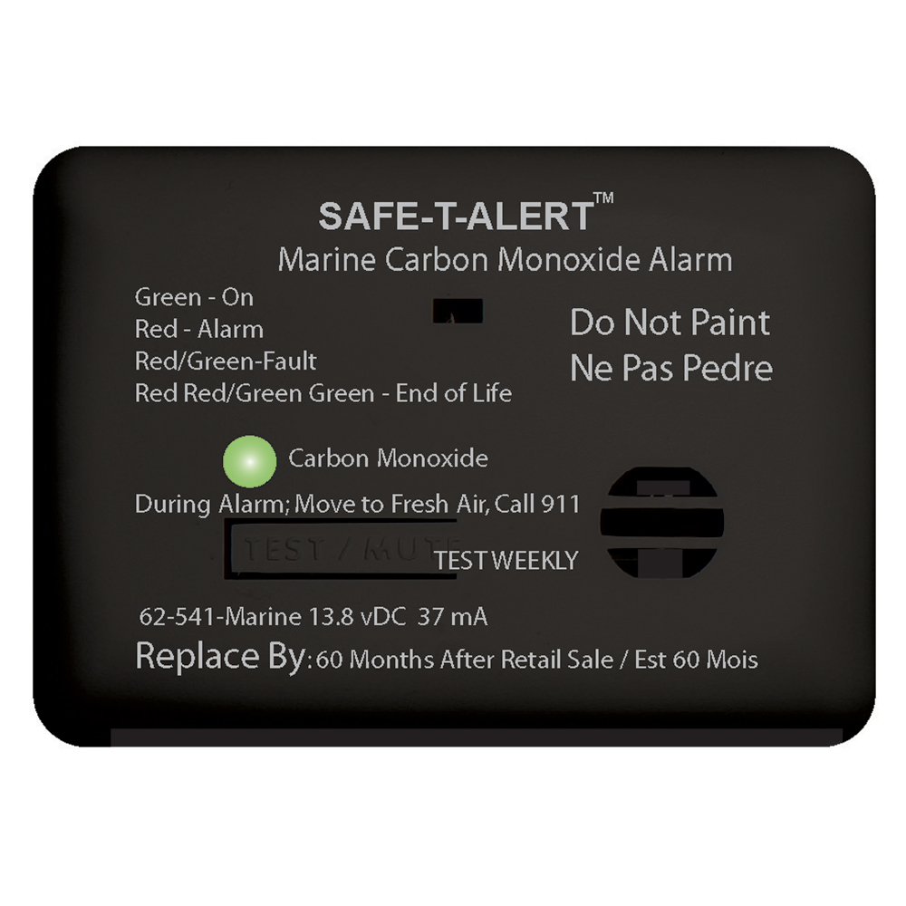 Marine Carbon Monoxide Alarm, Blk Surface Mount 12 Vdc Hard Wire