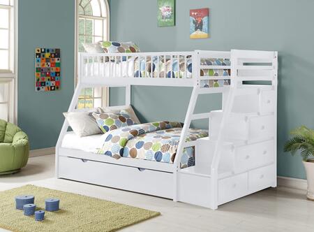 Bedroom Julian Twin over Full Storage Bunkbed, White