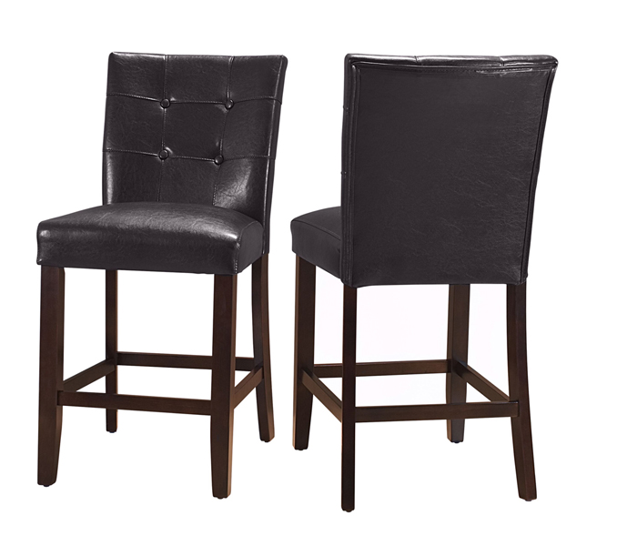 Crescent Brown Faux Leather Counterheight Parsons Dining Chair